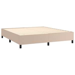 Box spring postel matrace a LED cappuccino 180x200cm umělá kůže - obrázek 5