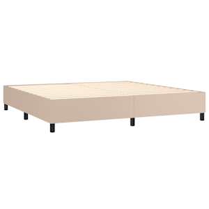 Box spring postel matrace a LED cappuccino 200x200cm umělá kůže - obrázek 5