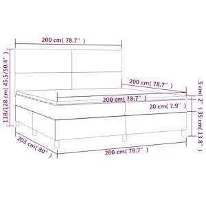 Box spring postel matrace a LED cappuccino 200x200cm umělá kůže - obrázek 8