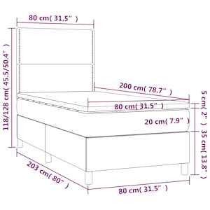 Box spring postel s matrací a LED černá 80 x 200 cm umělá kůže - obrázek 8