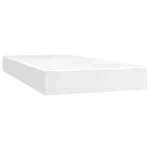 Box spring postel s matrací a LED bílá 90x200 cm umělá kůže - obrázek 6
