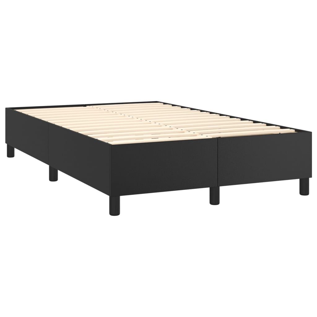 Box spring postel s matrací a LED černá 120x200 cm umělá kůže