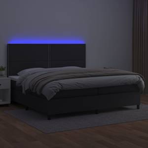 Box spring postel s matrací a LED černá 200x200 cm umělá kůže - obrázek 4