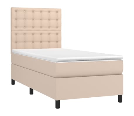 vidaXL Boxspringbett mit Matratze & LED Cappuccino-Braun 80x200cm