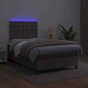 Box spring postel s matrací a LED šedá 120x200 cm umělá kůže - obrázek 4