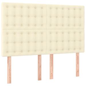 Box spring postel s matrací a LED krémová 140x190 cm umělá kůže - obrázek 7