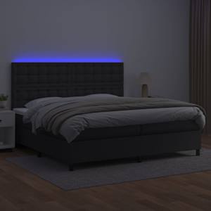 Box spring postel s matrací a LED černá 200x200 cm umělá kůže - obrázek 4