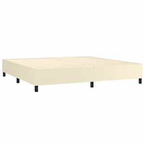 Box spring postel s matrací a LED krémová 200x200 cm umělá kůže - obrázek 5