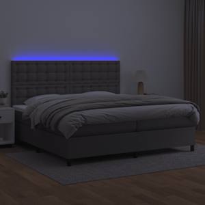 Box spring postel s matrací a LED šedá 200x200 cm umělá kůže - obrázek 4