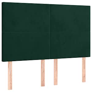 Box spring postel s matrací a LED tmavě zelená 140x190 cm samet - obrázek 7