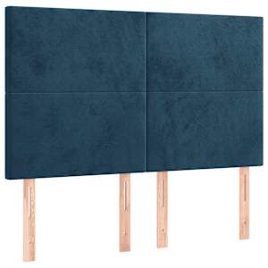 Box spring postel s matrací a LED tmavě modrá 140x190 cm samet - obrázek 7