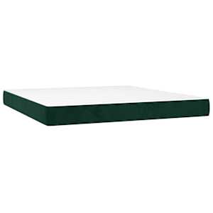 Box spring postel s matrací a LED tmavě zelená 160x200 cm samet - obrázek 6
