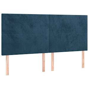 Box spring postel s matrací a LED tmavě modrá 160x200 cm samet - obrázek 7