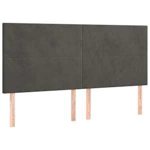Box spring postel s matrací a LED tmavě šedá 180x200 cm samet - obrázek 7