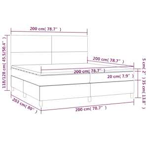 Box spring postel s matrací a LED tmavě zelená 200x200 cm samet - obrázek 9