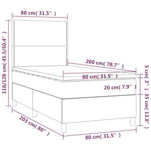 Box spring postel s matrací a LED tmavě modrá 80 x 200 cm samet - obrázek 8