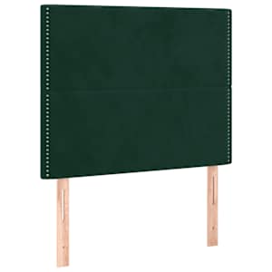 Box spring postel s matrací a LED tmavě zelená 100x200 cm samet - obrázek 7