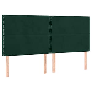 Box spring postel s matrací a LED tmavě zelená 200x200 cm samet - obrázek 7