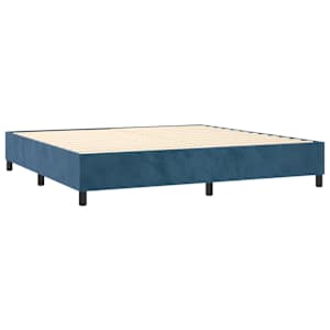 Box spring postel s matrací a LED tmavě modrá 200x200 cm samet - obrázek 5
