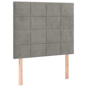 Box spring postel s matrací a LED světle šedá 90x200 cm samet - obrázek 7