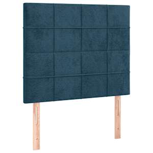 Box spring postel s matrací a LED tmavě modrá 100x200 cm samet - obrázek 7