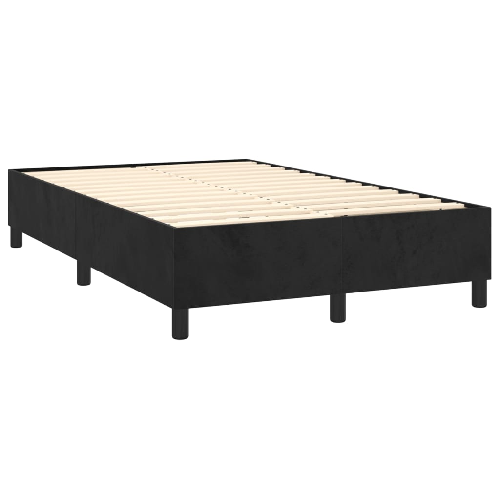 Box spring postel s matrací a LED černá 120x200 cm samet