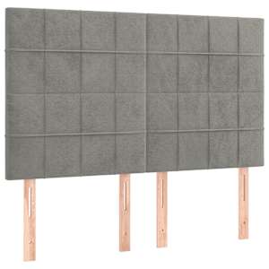 Box spring postel s matrací a LED světle šedá 140x190 cm samet - obrázek 7