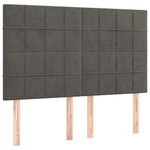 Box spring postel s matrací a LED tmavě šedá 140x190 cm samet - obrázek 7
