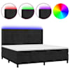 vidaXL kontinentaalvoodi madrats ja LED, must, 200x200 cm, samet