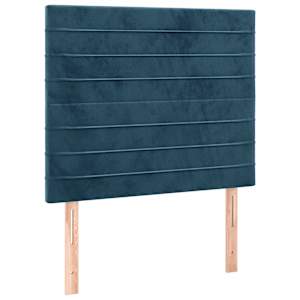 Box spring postel s matrací a LED tmavě modrá 80 x 200 cm samet - obrázek 7