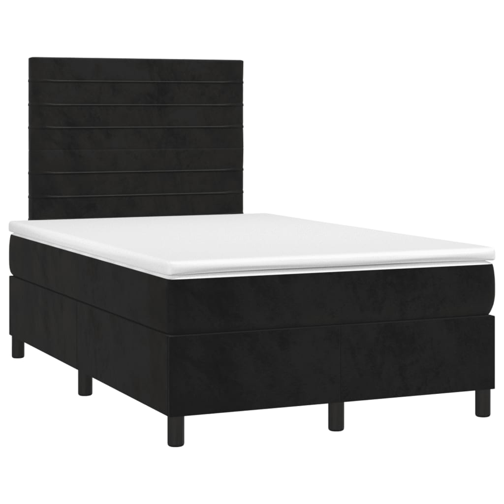 Thumbnail - vidaXL Boxspringbett mit Matratze & LED Schwarz 120x200 cm Samt