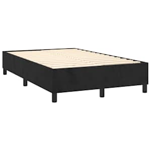 Box spring postelja z vzmetnico LED črna 120x200 cm žamet - slika 5
