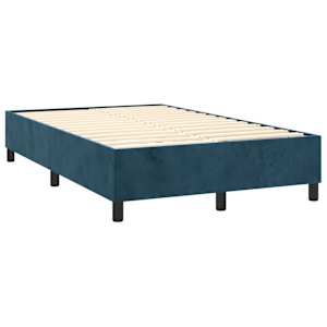 Box spring postelja z vzmetnico LED temno modra 120x200cm žamet - slika 5
