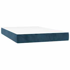 Box spring postelja z vzmetnico LED temno modra 120x200cm žamet - slika 6
