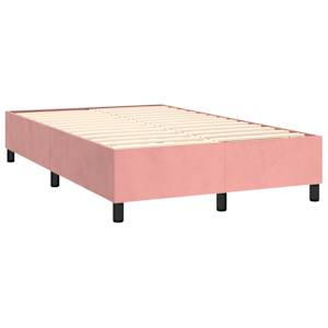 Box spring postelja z vzmetnico LED roza 120x200 cm žamet - slika 5