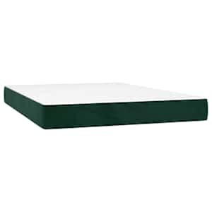 Box spring postelja z vzmetnico LED tem. zelena 140x190cm žamet - slika 6