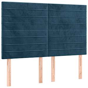Box spring postel s matrací a LED tmavě modrá 140x190 cm samet - obrázek 7
