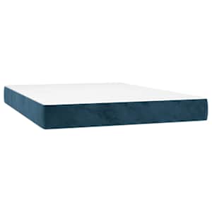 Box spring postelja z vzmetnico LED temno modra 140x190cm žamet - slika 6