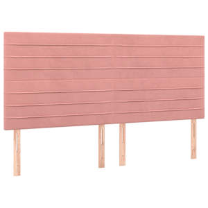 Box spring postel s matrací a LED růžová 200x200 cm samet - obrázek 7