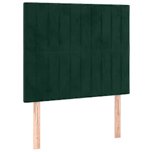 Box spring postel s matrací a LED tmavě zelená 90x190 cm samet - obrázek 7