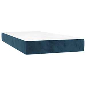 Box spring postelja z vzmetnico LED temno modra 90x190 cm žamet - slika 6