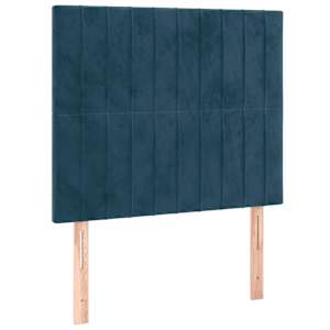 Box spring postel s matrací a LED tmavě modrá 100x200 cm samet - obrázek 7