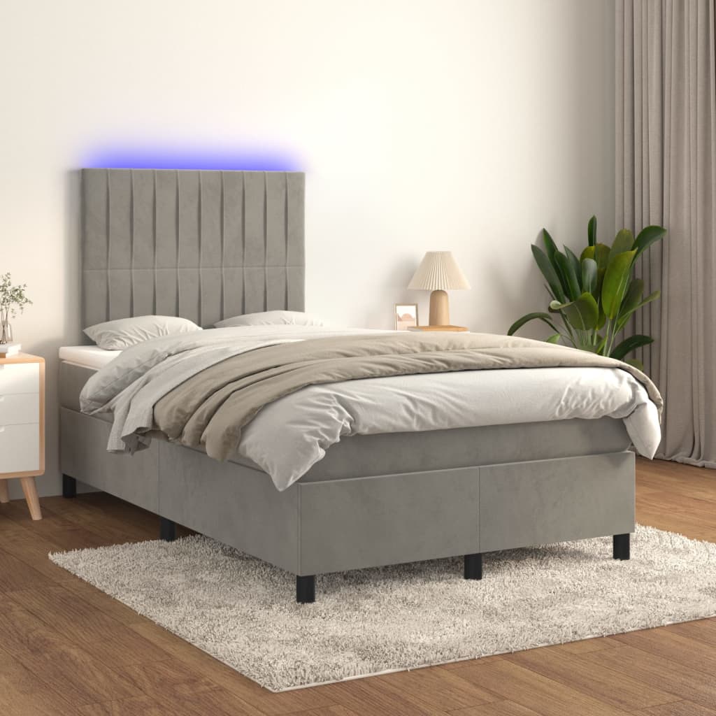  ΚΡΕΒΑΤΙ BOXSPRING ΜΕ ΣΤΡΩΜΑ & LED ΑΝ.ΓΚΡΙ 120X200 ΕΚ. ΒΕΛΟΥΔΙΝΟ V-3136233