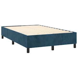 Box spring postelja z vzmetnico LED temno modra 120x200cm žamet - slika 5