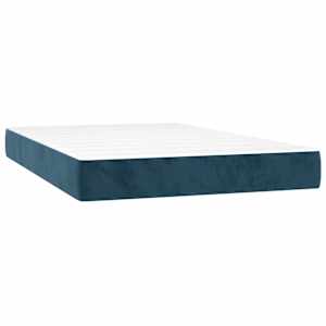 Box spring postelja z vzmetnico LED temno modra 120x200cm žamet - slika 6