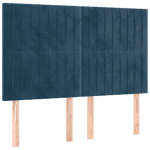 Box spring postel s matrací a LED tmavě modrá 140x190 cm samet - obrázek 7