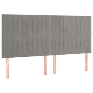 Box spring postel s matrací a LED světle šedá 180x200 cm samet - obrázek 7