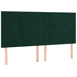 Box spring postel s matrací a LED tmavě zelená 180x200 cm samet - obrázek 7