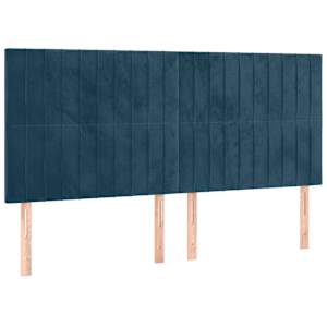 Box spring postel s matrací a LED tmavě modrá 200x200 cm samet - obrázek 7