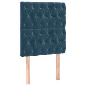 Box spring postel s matrací a LED tmavě modrá 90x190 cm samet - obrázek 7